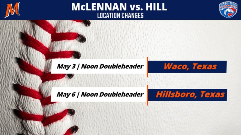 McLennan & Hill baseball squads flip locations for conference series